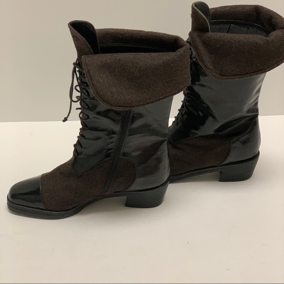 NWOT Brown Stewart Weitzman Caster lace boots 6AA - Picture 2 of 6